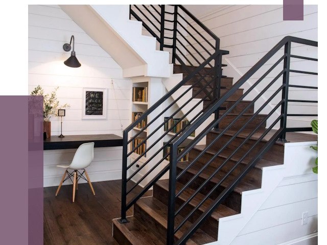 Перила для лестницы в доме в Алапаевске от 7761 руб. — ПРОЛЁТ-Лпв