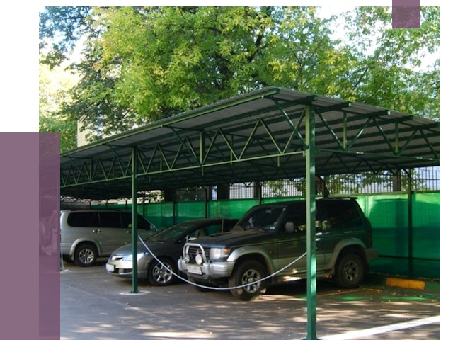 Навесы для парковки в Алапаевске от 84034 руб. заказать | ПРОЛЁТ-Лпв