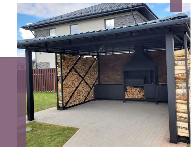 Навесы для барбекю в Алапаевске от 13328 руб. под ключ | ПРОЛЁТ-Лпв