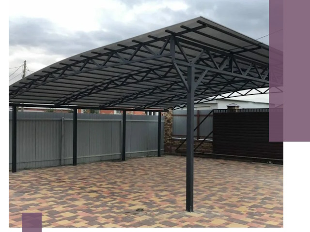 Металлические навесы под ключ в Алапаевске — изготовление и монтаж