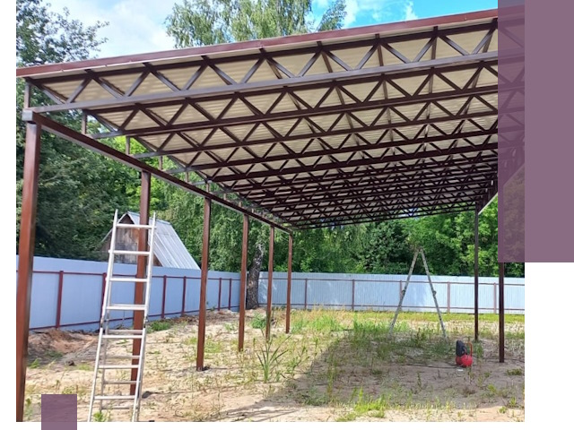 Односкатные навесы под ключ в Алапаевске — изготовление и монтаж