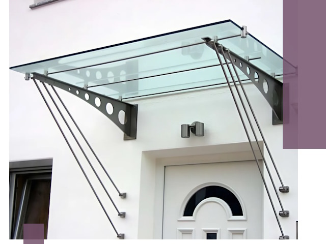 Козырьки над входом под ключ в Алапаевске — изготовление и монтаж