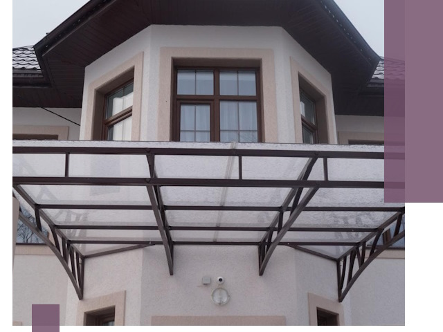 Козырьки из поликарбоната под ключ в Алапаевске