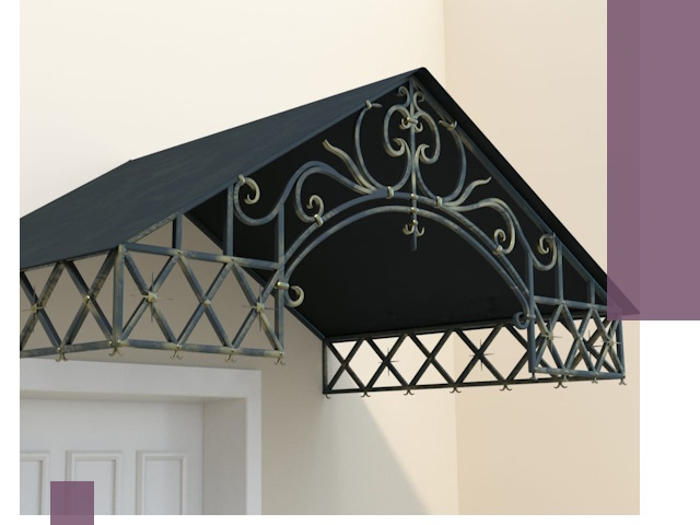 Двускатные металлические козырьки под ключ в Алапаевске